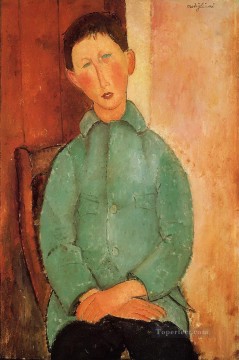 Amedeo Modigliani Painting - boy in a blue shirt Amedeo Modigliani